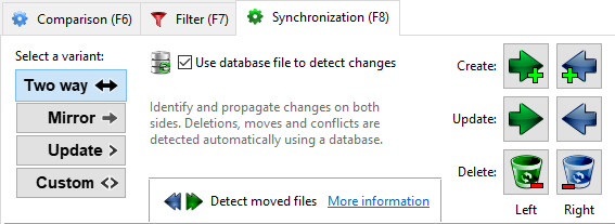 Sincronizar la configuración en función de los cambios